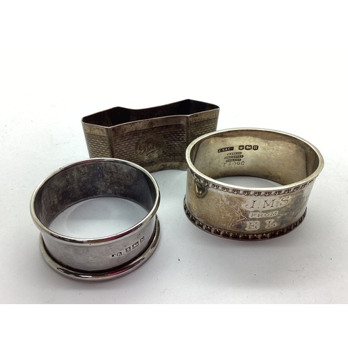 15 - A Hallmarked Silver Napkin Ring, with decorative edge, engraved 