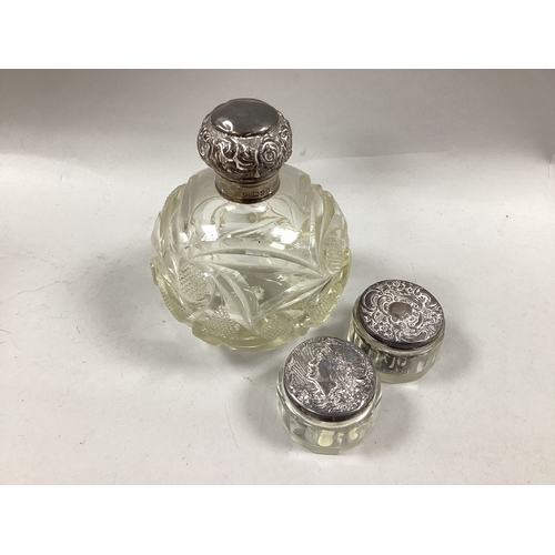 25 - A Hallmarked Silver Mounted Cut Glass Dressing Table Jar, W&G Neal, London 1899 (rubbed), of highly ... 