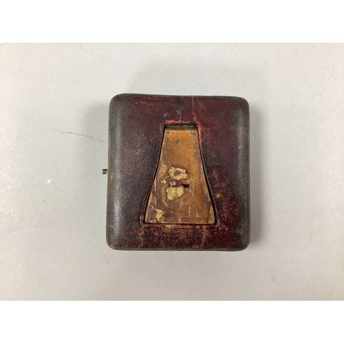 36 - An Edwardian Hallmarked Silver Mounted Pocket Watch Case / Stand, A&LLd, Birmingham 1903, plush line... 