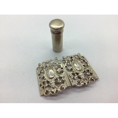 49 - A Hallmarked Silver Nurse's Buckle, the oval centre panels bearing hallmarks, within ornate openwork... 