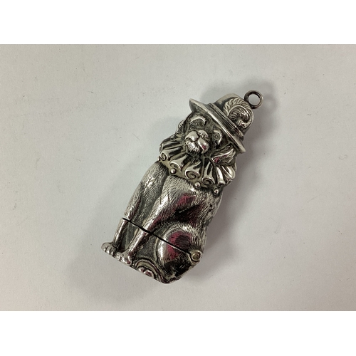 51 - A Novelty Hallmarked Silver Vesta Case in The Form of Mr Punch's Dog Toby, London (date letter uncle... 