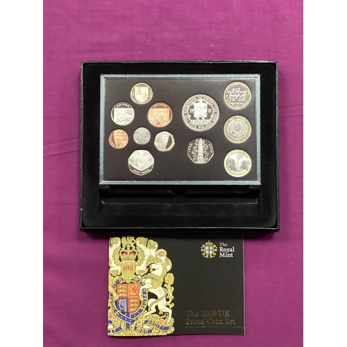 102 - 2009 Royal Mint UK Proof Coin Set, includes the Kew Gardens 50p, cased with a certificate of authent... 