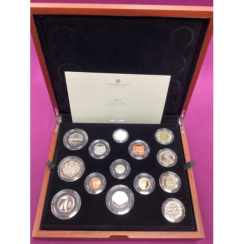 105 - 2022 Royal Mint UK Premium Proof Coin Set, cased with a certificate of authenticity.