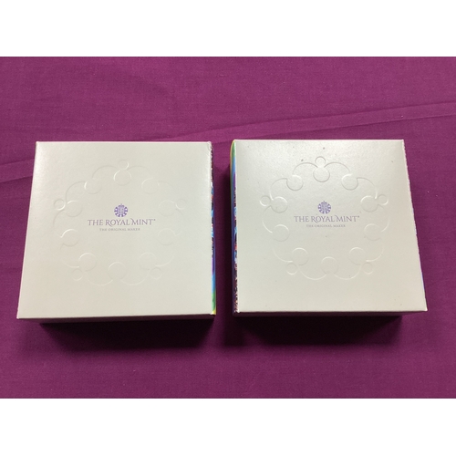 131 - Two Royal Mint 2022 '50 Years Of Pride' Silver Proof 50p Colour Coins, both cased with certificates ... 