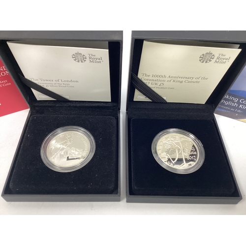 143 - Two Royal Mint Silver Proof £5 Coins, includes a 2017 piedfort 1000th Anniversary of the Coronation ... 