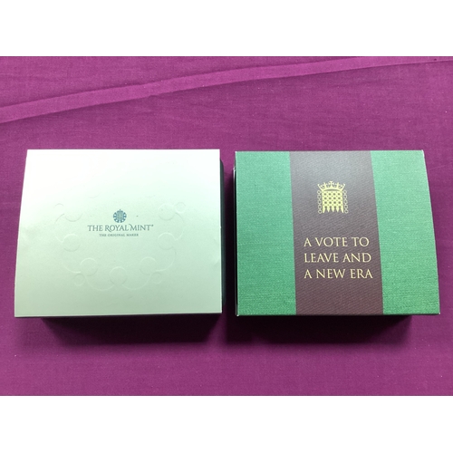 144 - Two Royal Mint Silver Proof Coins, includes a 2020 Withdrawal from the European Union 50p and a 2021... 