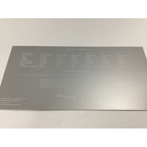 196A - 2021 Royal Mint UK Premium Silver Proof Britannia Six Coin Set, cased with a certificate of authenti... 