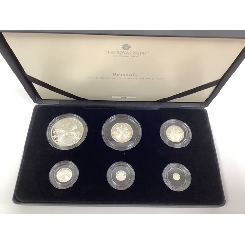 199 - 2023 Royal Mint UK Premium Britannia Six Coin Silver Proof Set, cased with a certificate of authenti... 