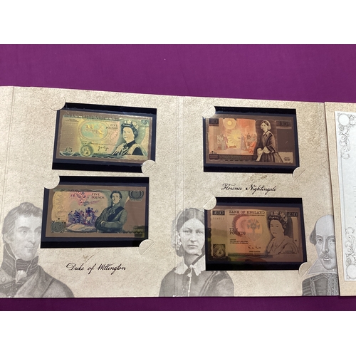 210 - London Mint 'Great British Icons UK Banknote Collection, features ten gold British banknotes from £1... 