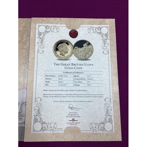 210 - London Mint 'Great British Icons UK Banknote Collection, features ten gold British banknotes from £1... 