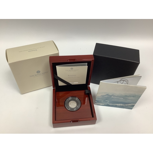 229 - 2023 Royal Mint Charles III Quarter Ounce Platinum Proof Britannia Coin, cased with a certificate of... 
