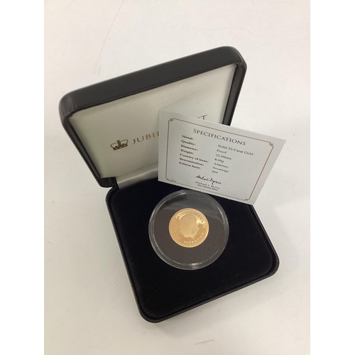 230 - 2025 Charles III Jubilee Mint Gold Proof Sovereign, cased with a certificate of authenticity.