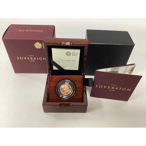 233 - 2020 Royal Mint QEII Gold Proof Half Sovereign,