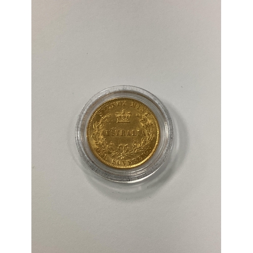 236 - 1866 Victoria Australia Gold Sovereign, Sydney Mint, cased with a certificate of authenticity.
