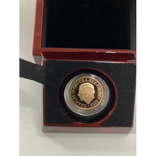 239 - 2025 Royal Mint Charles III Gold Proof Sovereign, cased with a certificate of authenticity.