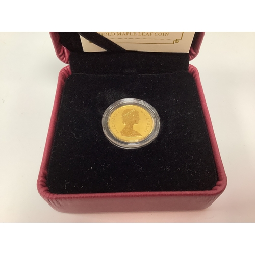 246 - 2015 Royal Canadian Mint Fine Gold Maple Leaves $10 Coin, cased with a certificate of authenticity.