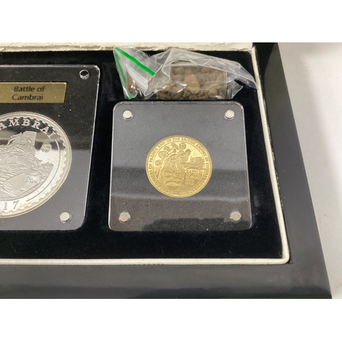 253 - 2016 London Mint 'The Battle Of The Somme' Gold And Silver Proof Four Coin Set, includes a gold Gibr... 