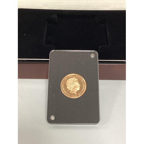254 - 2015 QEII London Mint 'The Battle Of Britain' Gold Proof Sovereign, cased with a certificate of auth... 