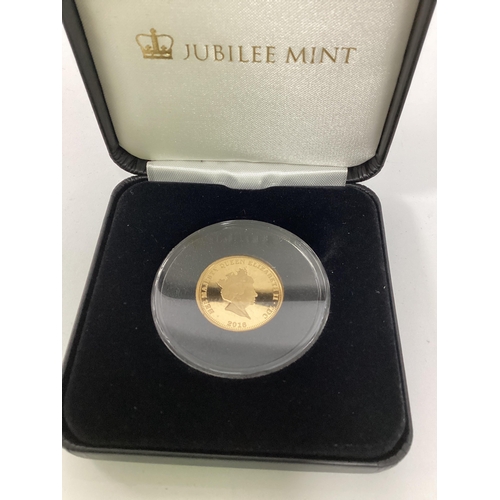 255 - 2016 Jubilee Mint 'The 50th Anniversary Of Engalnd's 1966 Victory' Gold Proof £1 Coin, cased with a ... 