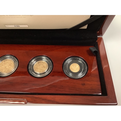 258 - 2022 Royal Mint QEII Memorial Four Coin Sovereign Set, includes a double, full, half and quarter Sov... 