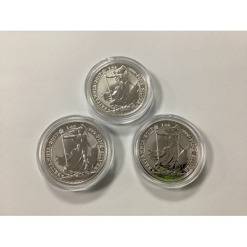58A - Three 2017 Fine Silver One Ounce Britannia Coins.
