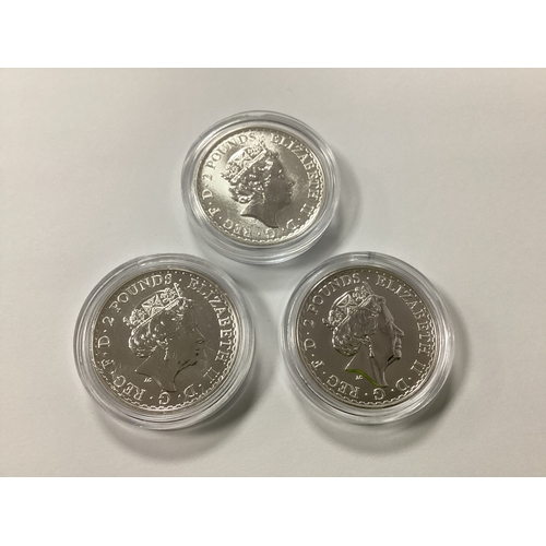 58A - Three 2017 Fine Silver One Ounce Britannia Coins.