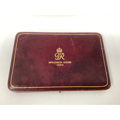 79 - 1937 Royal Mint George V Coronation Fifteen Coin Specimen Set, including Maundy, in original red cas... 
