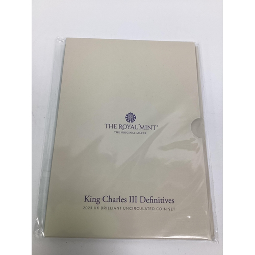80 - 2023 Royal Mint King Charles III Definitives Bunc Coin Set, in a sealed packet.