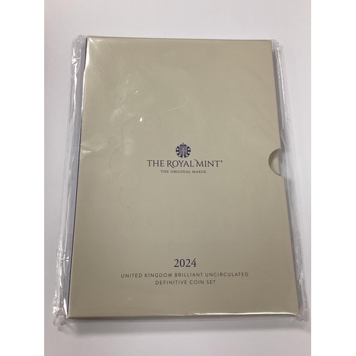 80A - 2024 Royal Mint UK Bunc Definitive Coin Set, 1p to £2, in a sealed packet.