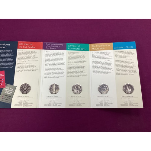 81 - 2019 Royal Mint 'Celebrating 50 Years Of The 50p' British Culture Set, includes a 2019 Kew Gardens, ... 