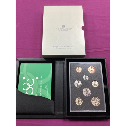 87 - 2023 Royal Mint King Charles III Definitives Base Proof Coin Set, cased with a certificate of authen... 