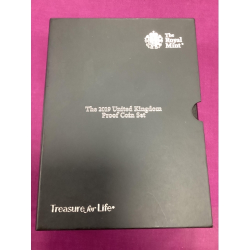 91 - 2019 Royal Mint UK Proof Coin Set, cased with a certificate of authenticity.
