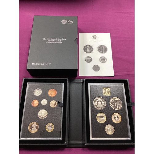 92 - 2017 Royal Mint UK Proof Coin Set Collector Edition, cased with a certificate of authenticity.