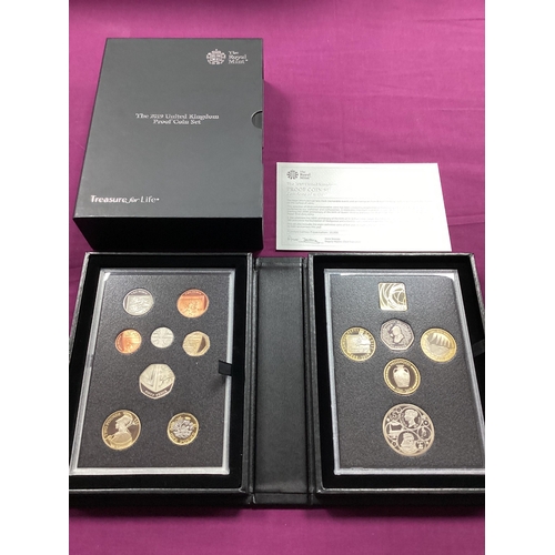 96 - 2019 Royal Mint UK Proof Coin Set, cased with a certificate of authenticity.