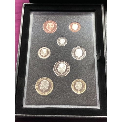 98 - 2025 Royal Mint UK Proof Coin Set, cased with a certificate of authenticity.