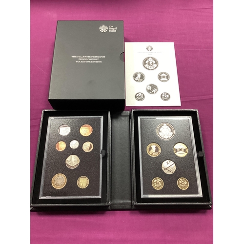 99 - 2014 Royal Mint UK Proof Coin Set Collector Edition, cased with a certificate of authenticity.