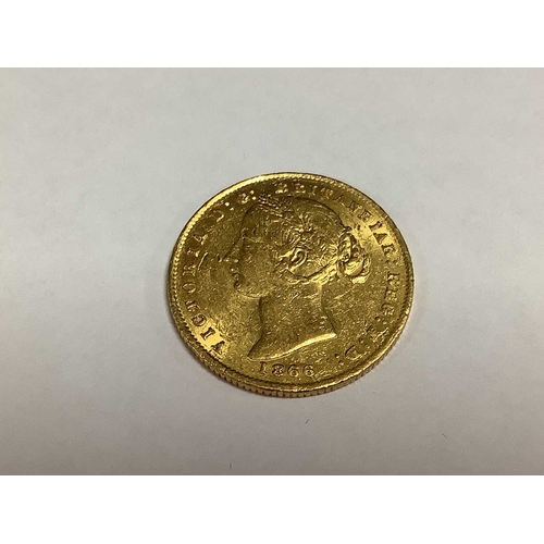 236 - 1866 Victoria Australia Gold Sovereign, Sydney Mint, cased with a certificate of authenticity.