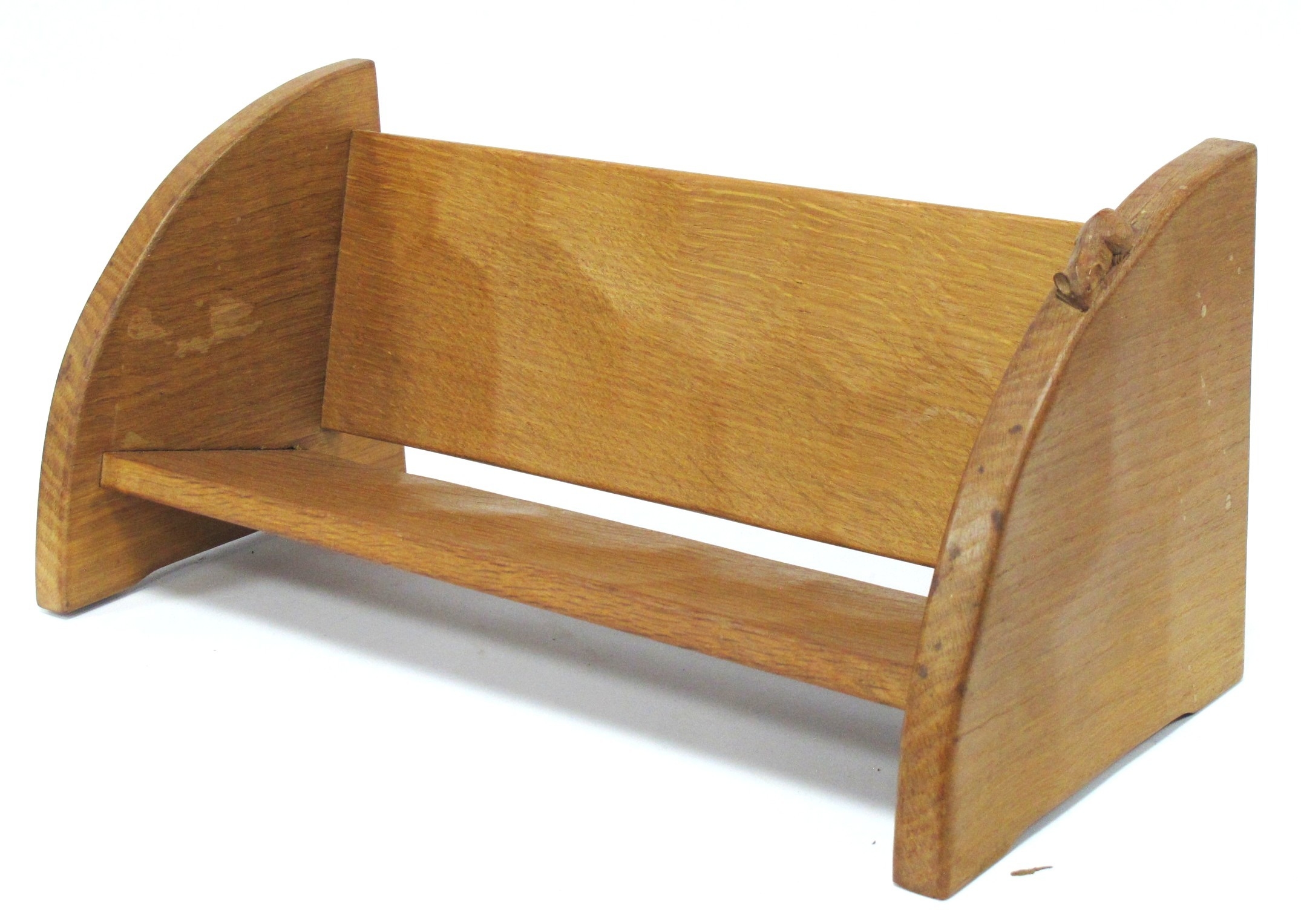 A Robert Thompson 'Mouseman' Oak Book Trough, with carved mouse ...