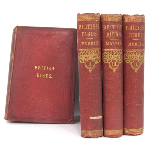 1318 - Morris [Rev. F.O.]:- A History of British Birds, vols I - IV, red cloth bindings. (4)
