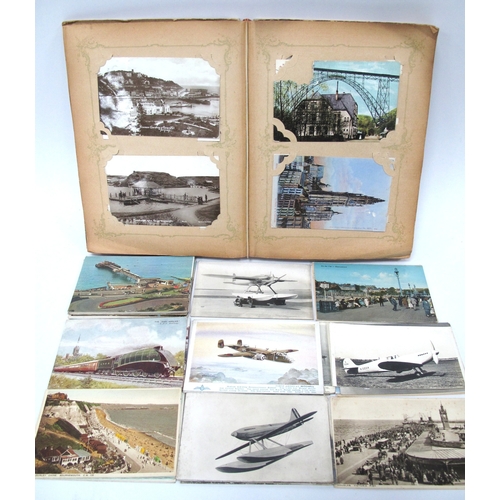 1325 - A Picture Postcard Album and Envelope of Loose Cards from Early XX Century, to include: Piers, Aircr... 