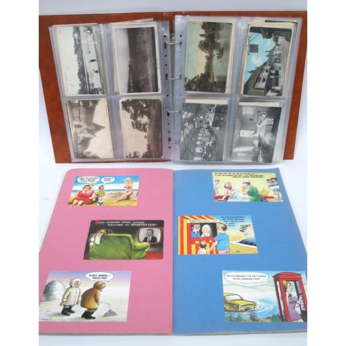 1331 - A Scrapbook of Comic Picture Postcards and an Album, containing photographs and postcards of topogra... 