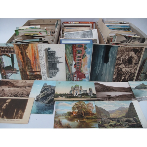 1333 - Two Boxes of Picture Postcards, dating from early to late XX Century, to include: topographical view... 