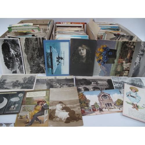 1333 - Two Boxes of Picture Postcards, dating from early to late XX Century, to include: topographical view... 