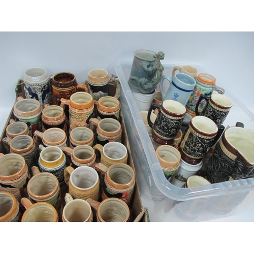 1063 - Large Collection of German and Continental Beer Steins and Tankards, in various sizes and designs, i... 