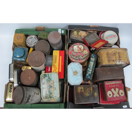 1115 - Tins - Ostermilk, Sanatogen, Quaker White Oats, Oxo, Grave A, etc:- Two Boxes