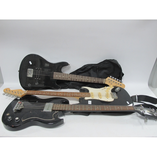 1163 - Guitars - 'Epiphone' Gabor, China. Burswood and one other, all with black bodies. (3).