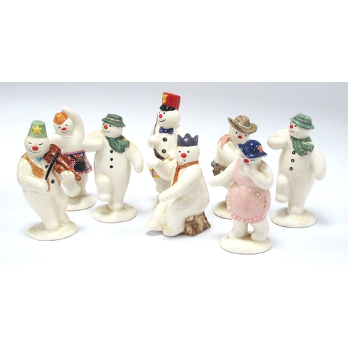 1312 - Royal Doulton The Snowman Gift Collection 'Drummer Snowman', 'The Snowman' x2, 'Violinist Snowman', ... 