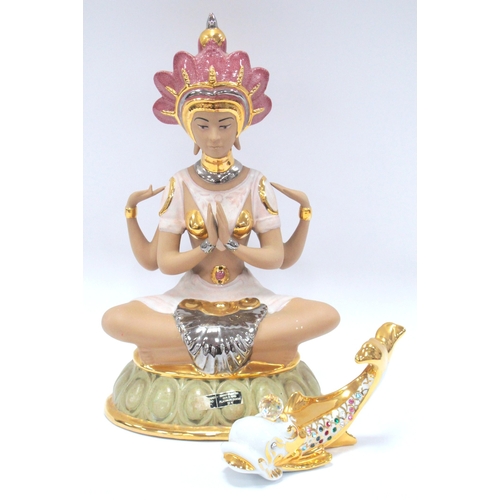 1324 - A Limited Edition Spanish Nadal Hindu Goddess Porcelain Figurine, with gold and platinum finish (204... 