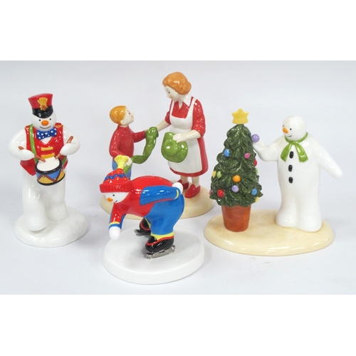 1374 - Coalport Characters - The Snowman 'Thanks Mum' 2003/4000, 'Snowman Speed Skating' 014/250, 'The Drum... 