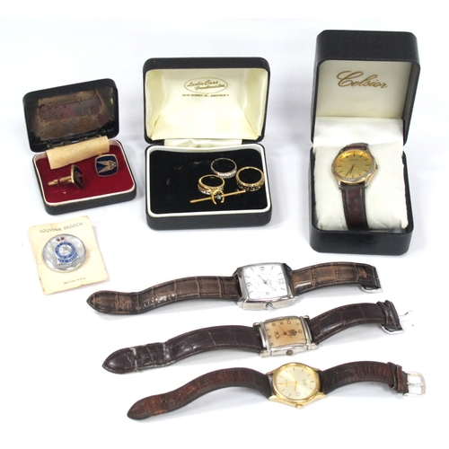 1391 - Watches and Collectables, including four gents’ watches (Citizen, Sekonda etc), with gold-plated rin... 
